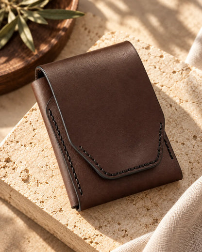 Minimalist Chocolate brown Handmade Leather wallet