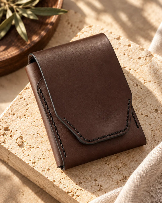 Minimalist Chocolate brown Handmade Leather wallet