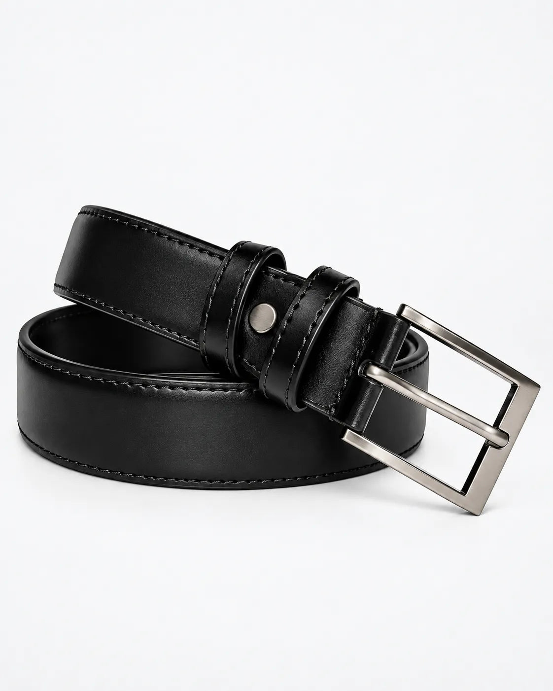 Classic Men Black Leather Belt