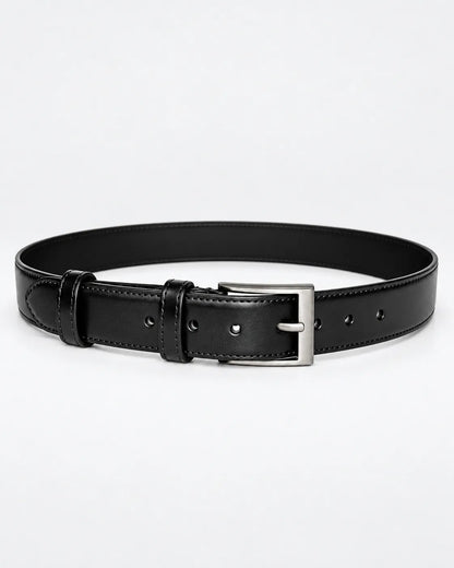 Classic Men Black Leather Belt