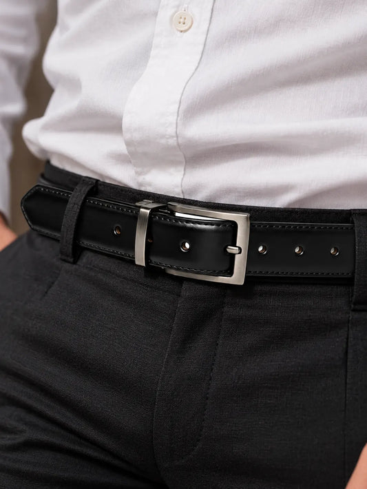 2 in 1 Black and Brown Reversible Men Leaher Belt