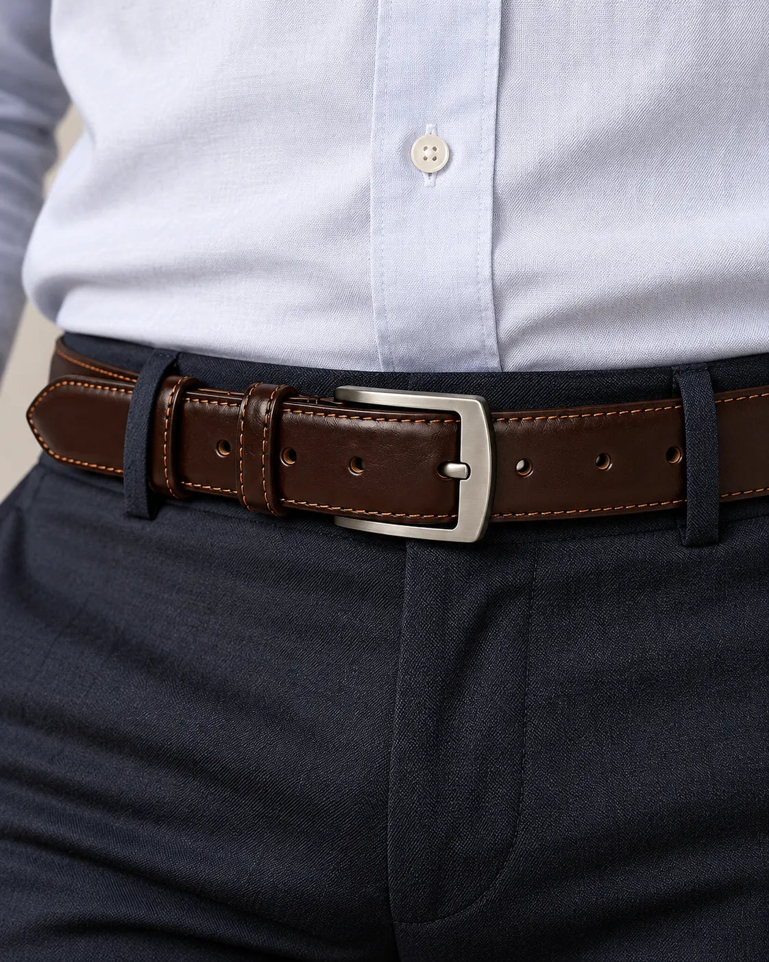 Classic Men Brown Leather Belt