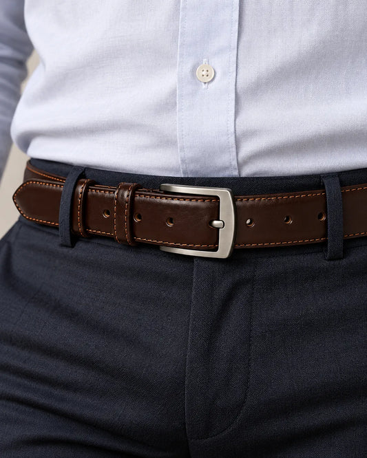 Classic Men Brown Leather Belt