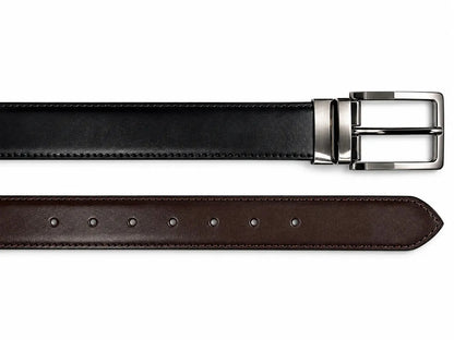 2 in 1 Black and Brown Reversible Men Leaher Belt